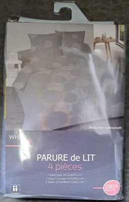 65 / Parure de lit - WHITE SIDE - 100% polyester - Dra…