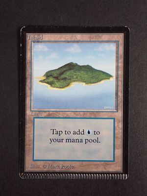 a card that has a picture of a small island on it
