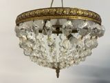 a chandelier hanging from the ceiling in the room