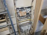 a picture of a room with a ladder and ladders
