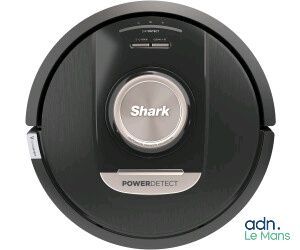 a close up of a shark robot on a white background