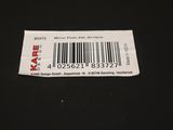 a close up of a barcode on a table with a black background