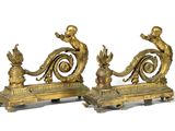 paire de figurines anciennes en laiton représentant un paon et un oiseau