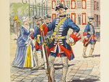 a painting of a man in a uniform holding a rifle