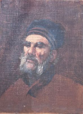 tableau représentant un homme barbu portant un chapeau