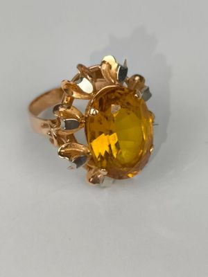 BAGUE en or rose 750 millièmes et applications d'or blanc 750 millième - Photo 1