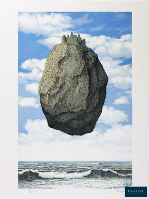 a picture of a rock in the middle of the ocean