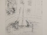 an image of a drawing of a person standing in a boat