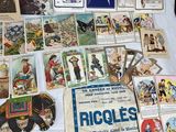 a lot of old books on display on a table