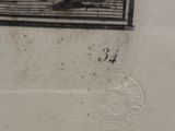 a drawing of a man and a dog on a table