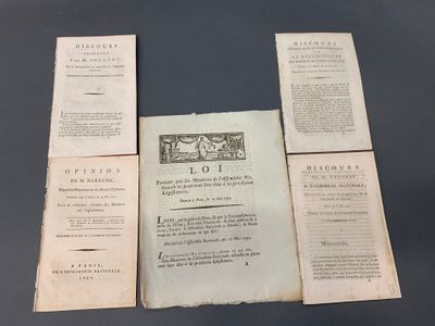 (Rééligibilité́ des constituants) lot de 5 imprimés révolutio…