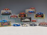 a lot of toy cars that are in a display case