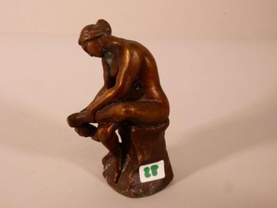 une statue en bronze d'un homme assis sur un rocher