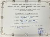 a certificate with a picture of a man on it