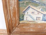 a picture of a painting of a house in a picture frame