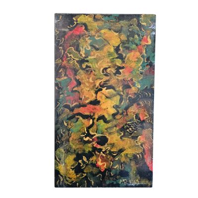 une peinture représentant une peinture de fleurs sur fond blanc