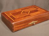 an image of a wooden box on a grey background