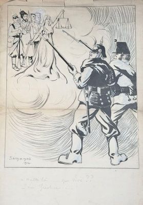 un vieux livre sur lequel figure le dessin d'un homme à cheval et d'une femme à cheval