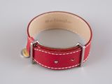 red leather watch strap with silver buckle