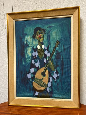 Bernard Lignon (1928-2017) peinture ou sérigraphie sur tissu « Cl