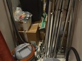 a room with a bunch of tools on the floor