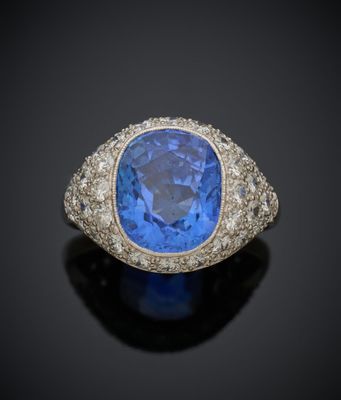 bague art déco en saphir et diamant