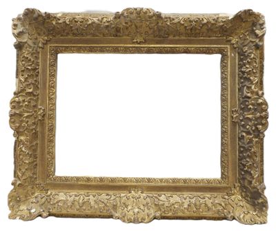 an old gold frame with a white background on a white background