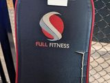 a close up of a chair with a full fitness sticker on it