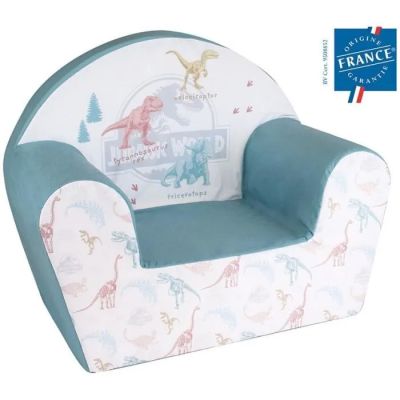 La chaise rembourrée pour enfants est entièrement décorée de dinosaures.