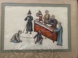 a picture of a painting of a court scene in a frame
