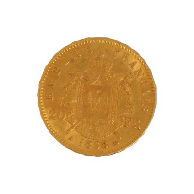 Pièce de 20 FF en or Napoléon III Empereur tête laurée (1868… - Photo 1