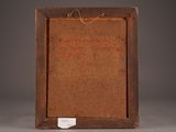an old wooden picture frame with writing on the front of it