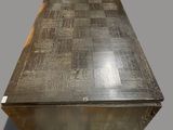 an image of a metal coffee table with a wooden top