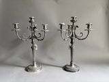 pair of antique silver plated candelabs