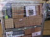 a cart with a lot of boxes on it in a warehouse