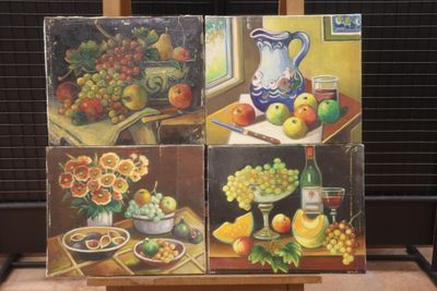 Max TOUTAIN (1935-2006) lot de quatre huiles sur toile repré…