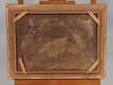 a picture of an old wooden frame with a picture on it