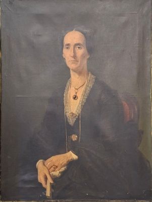Ecole italienne vers 1870 Portrait de femme dans un intérieu…