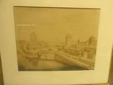 a picture of a picture of a city in a picture frame