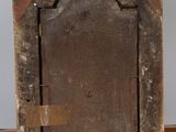 a wooden frame with a picture on top of it