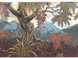 a picture of a painting of a deer and a tree