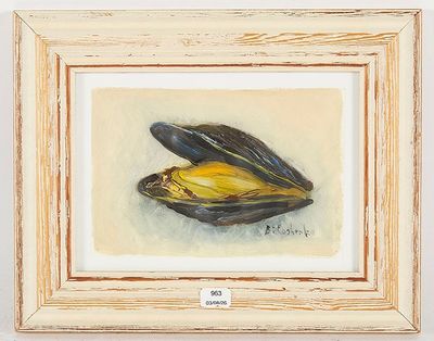 une photo d'un tableau représentant des moules posées sur une table