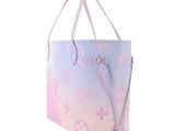 louis vu vu bag in pink and blue with pink and white print