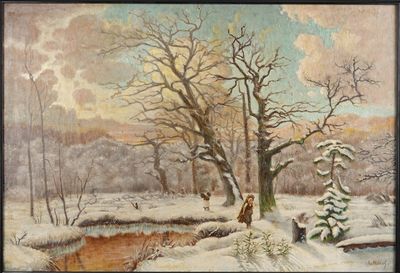 Alexandre NOZAL (1852-1929) Paysage enneigé Huile sur toile,…