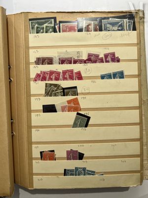a book with a lot of stamps on it