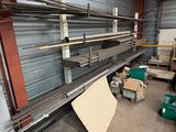 a large metal rack in the middle of a warehouse
