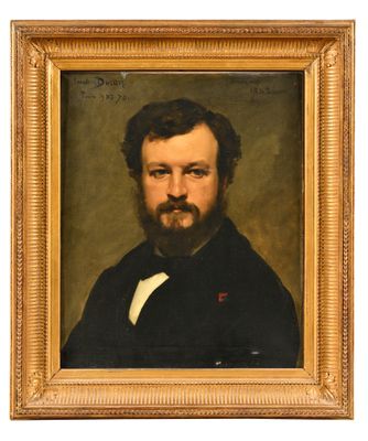 un tableau représentant un homme barbu dans un cadre en or