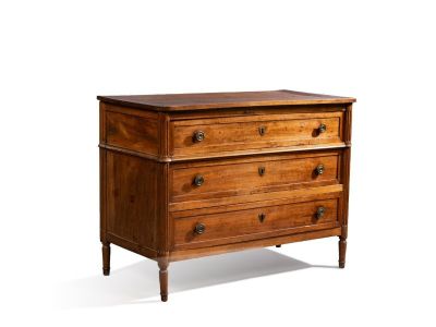 an image of a wooden chest of drawers on a white background