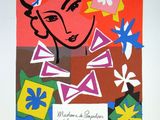 une image d'un tableau représentant une femme avec une fleur dans les cheveux