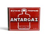 an image of a red sign with a bottle of antarcaz on it